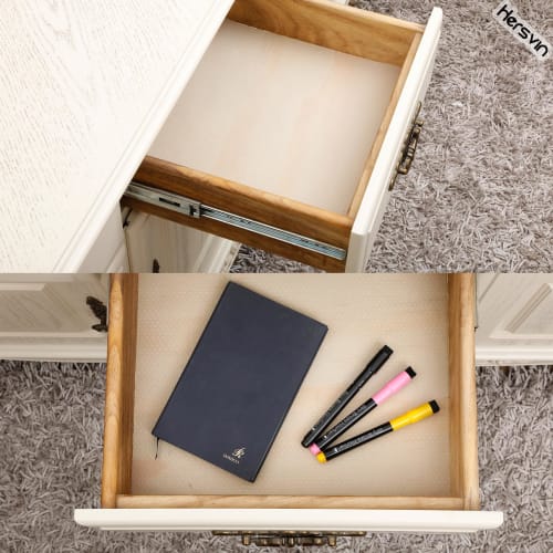 Hersvin Cupboard/Drawer Mat, 44.5*500cm, Kitchen Mat, No Adhesive, Cuttable, EVA, Heat, Moisture, and Oil Resistant, Suitable for Cupboards, Drawers,