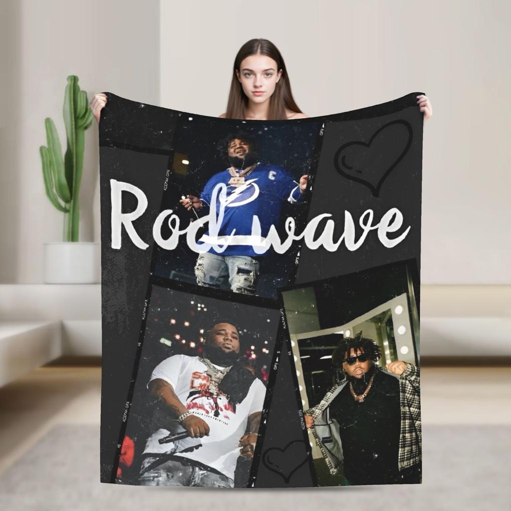 Rapper rod wave Blanket Decorative Flannel Bedding Throws For Couch Bed Super Warm Custom Quality Bedspread Gift
