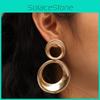 Elegant Metal Earrings With Geometric Shape And Gold Finish For Women Fashion Accessories Wedding Gift