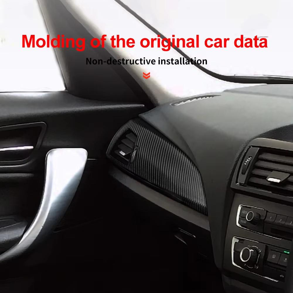 Carbon Fiber Air Vent Trim Frame for BMW 1 Series F20 F21 F22 RHD, Dashboard Side & Center AC Outlet Panel Cover Sticker