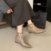 Европейско-американские короткие ботинки с квадратным носком женские 2025 осень-зима новые женские ботинки модные на внутренней платформе тонкие ботинки нишевый дизайн
