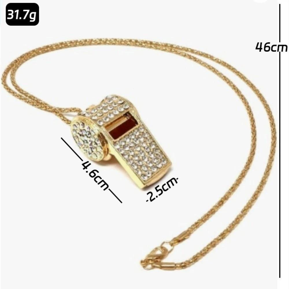 with Lanyard Whistle Necklace Gold Bling Whistle For Referees, Coaches, Teachers