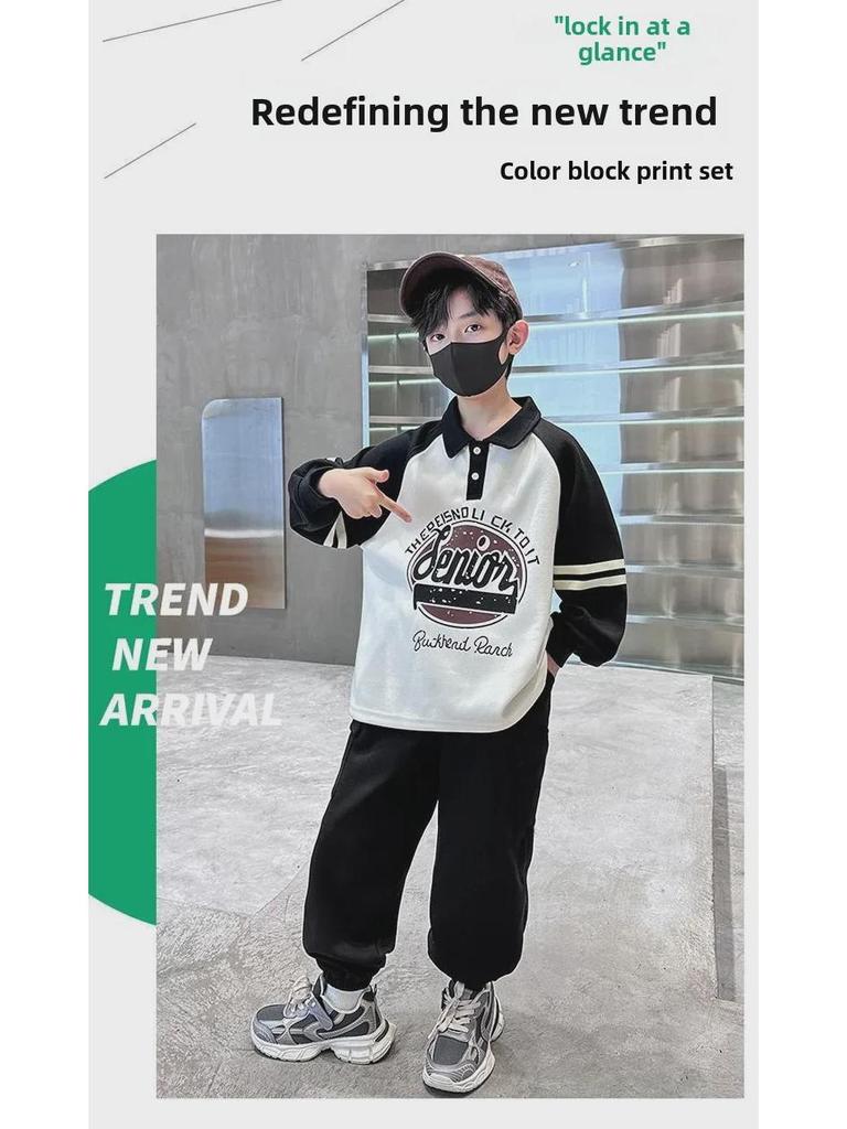 2025 Stylish Boys' Hooded Sports Sweater Suit for Spring and Autumn - Handsome & Cool