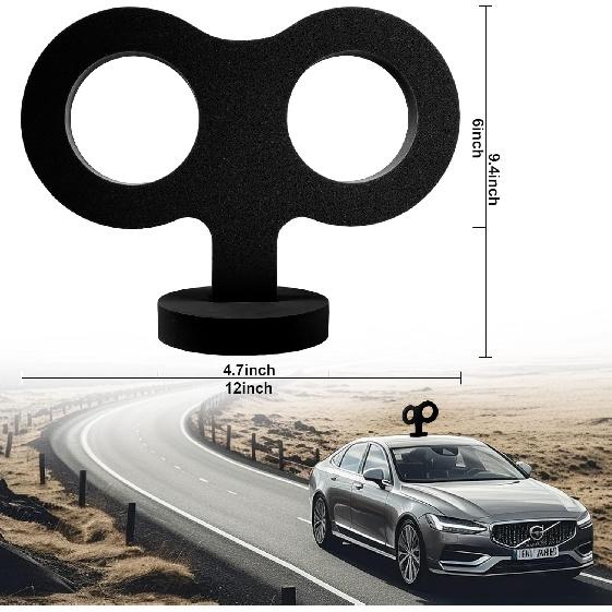 3D Car Wind Up Key, Cute Clockwork Wind Up Key For Back Of Car Roof Decoration (Black)