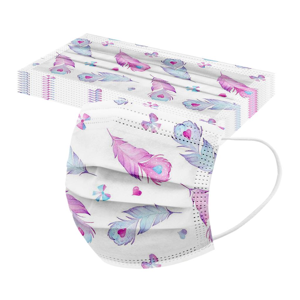 10PC Children Tie-dye Gradient Printed Three-Layer Proof Disposable Mask