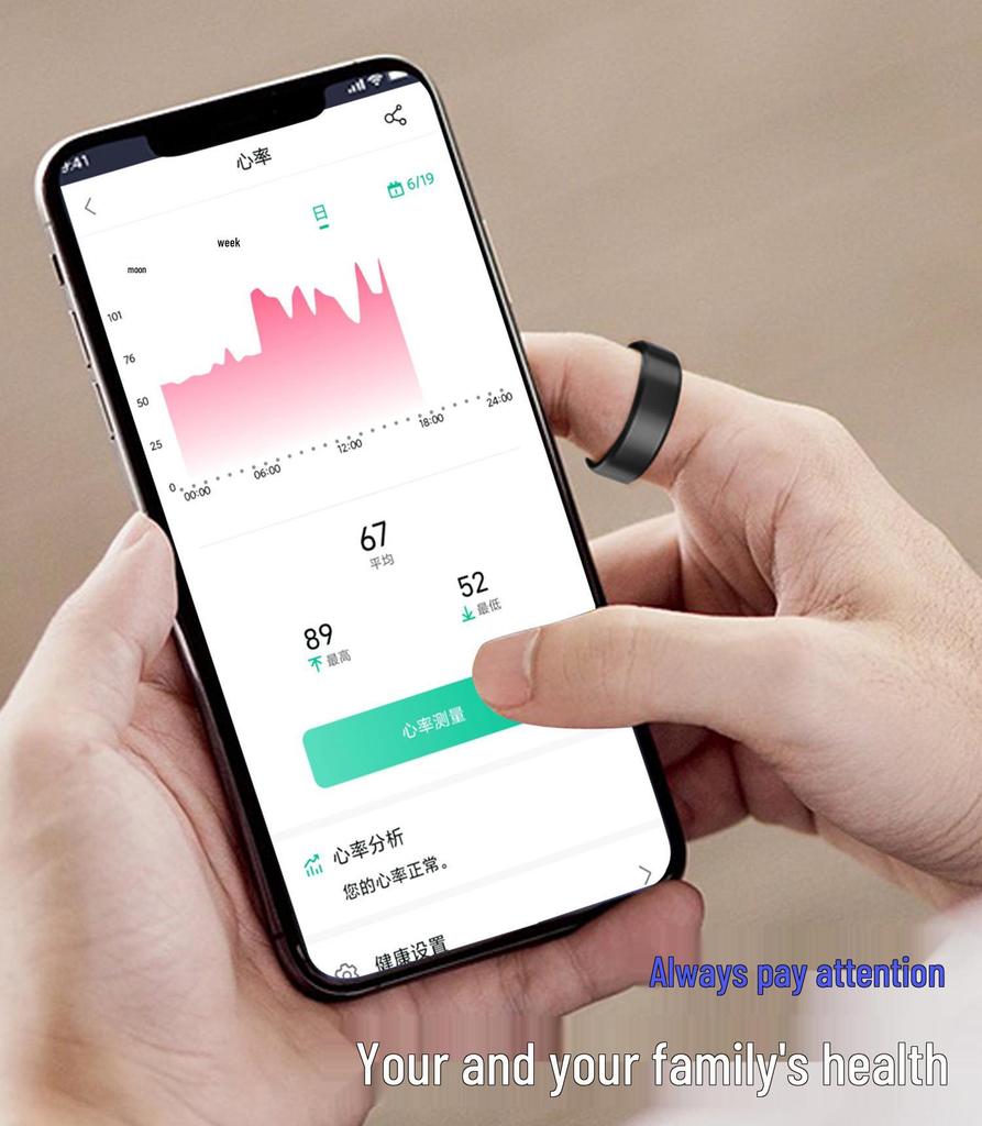 R11M Smart Ring: Real-time Heart Rate & Blood Oxygen Monitor, Waterproof Sports Pedometer with Multiple Modes & Remote Care.