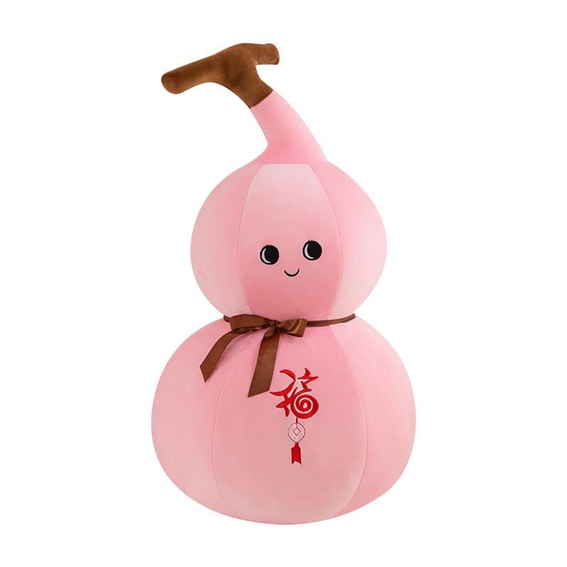 Gourd Plush Doll With Embroidery Design And Bow Decor For Home Enthusiasts Gift