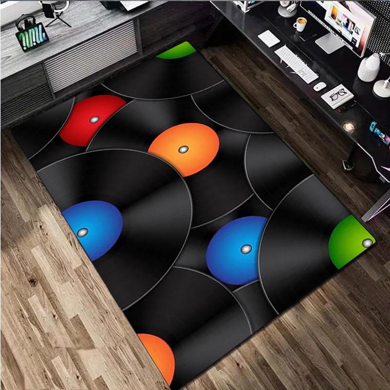 1Pc Turntable Print Rug - home decoration Carpet For Living Room Bedroom Flooring Computer Chair Area Rug