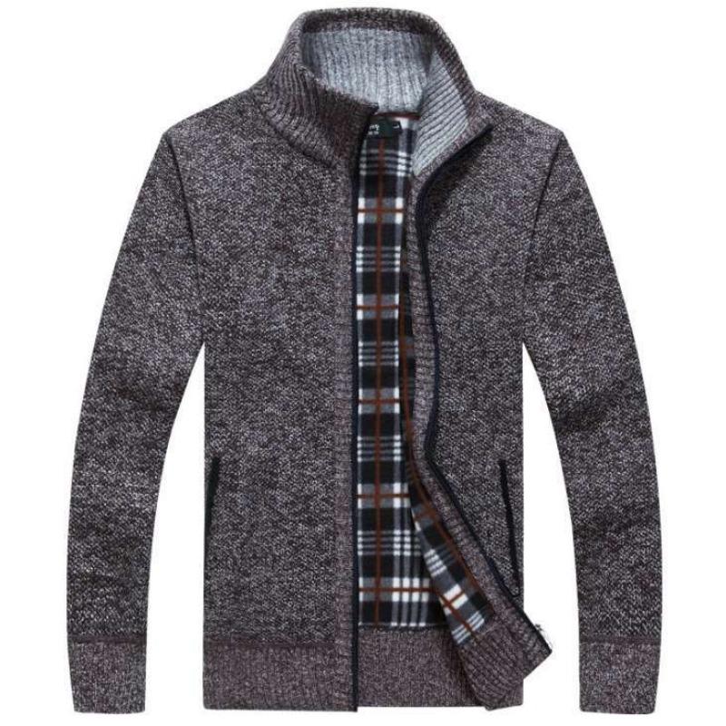 Мужской свитер на молнии, повседневный свитер, большой размер