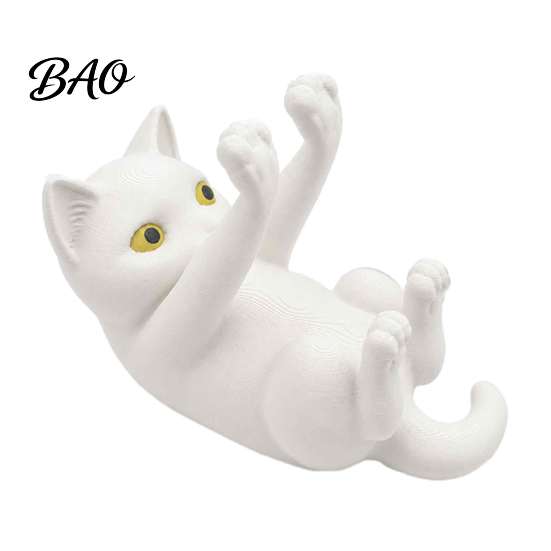 Portable Phone Stand 3D Printed Cat Holder, Lying Kitten Mobile Stand, Lightweight Holder Figurine for Home Office Desk Decor, Gift Lovers Accessories