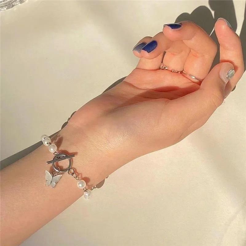 Модный блестящий розовый браслет со стразами и сердечками для девочек Y2K, нежный элегантный регулируемый браслет в стиле феи, женские вечерние ювелирные изделия, подарок