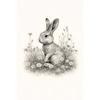 Vintage Cute Easter Bunny Spring Flower Animal Rabbit Carrot Art Poster Canvas Painting Wall Prints Picture for Room Home Decor