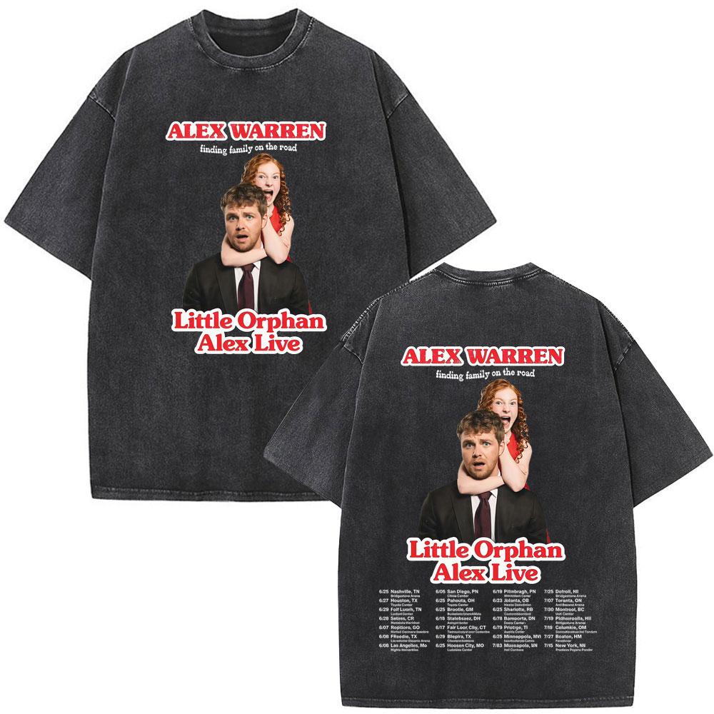 Singer Alex Warren 2026 Tour Print Tees Unisex Unisex Hiphop Tshirt Summer Cotton Loose Casual Vintage Washed Tshirts Streetwear