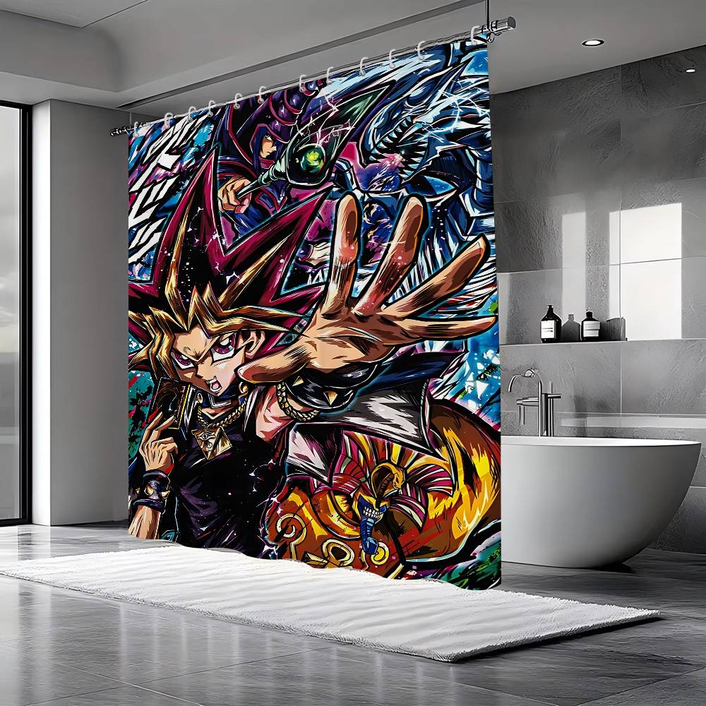 Amine Yu Gi Oh Retro Shower Curtain Summer Beach Bathroom Decorative Shower Curtain, Waterproof