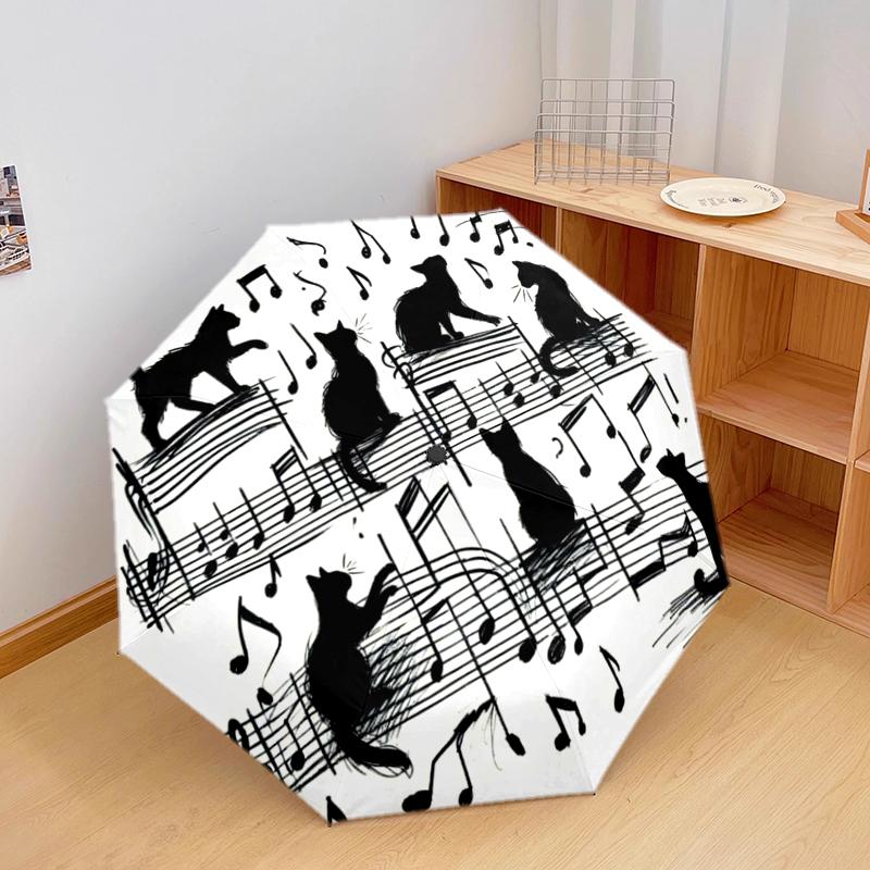 1PC Musical notes Umbrella Portable Folding Umbrella Iron Frame Hole Bone Structure Outdoor Home Umbrella A1