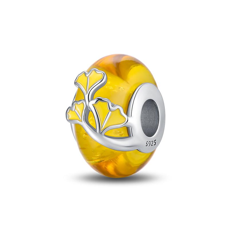 S925 серебряный цвет, модная белка, кленовый лист, медовая осенняя серия, подвески из бисера, подходят для S925, оригинальные браслеты, изысканные ювелирные изделия «сделай сам»