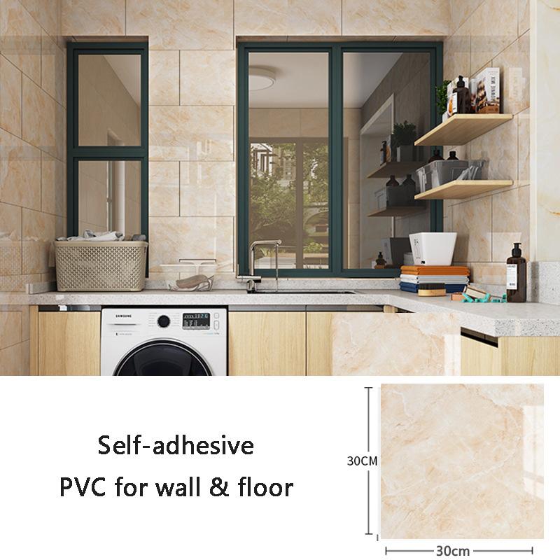Self-adhesive Imitation Marble Wall Stickers 30x30cm PVC Floor Stickers Waterproof Bathroom Living Room Kitchen Decoration Decal