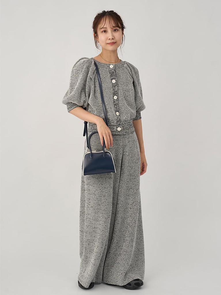 Emi Ribbed Easy Tuck Gray Women's Pants, 13WNP254072,