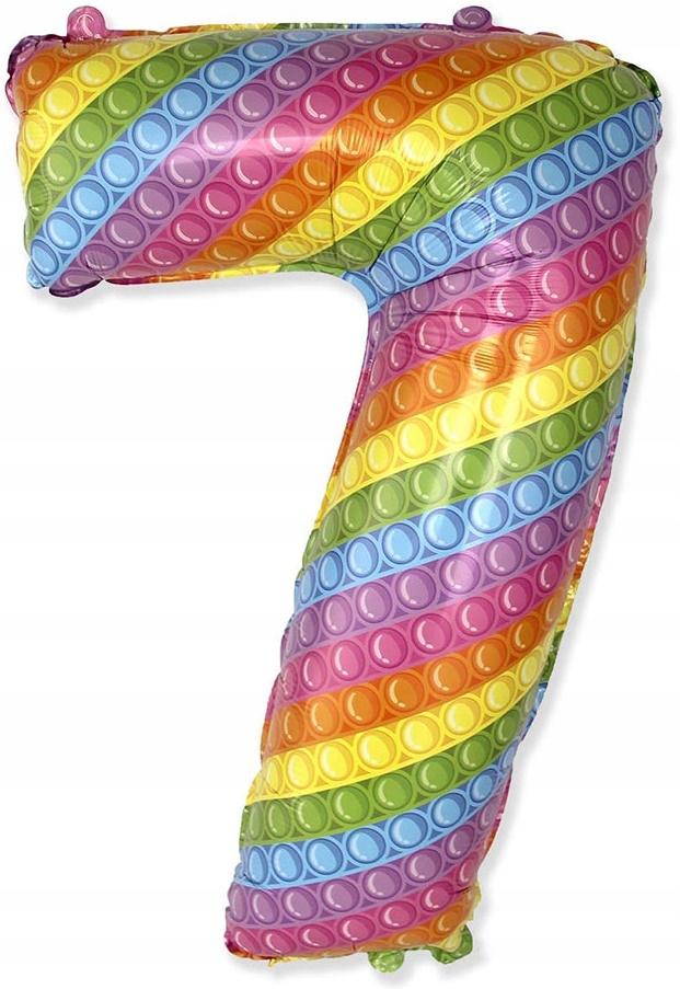 Number 7 Seven Pop It Birthday Foil Balloon 85cm