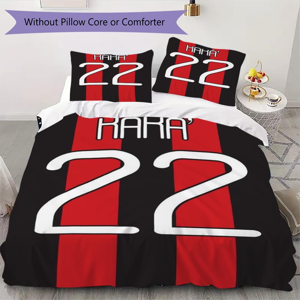 AC Milan Pattern Bedding uilt Set uilt Cover Pillowcase Home Decoration Birthday Gift (1 * duvet cover + 2 * pillowcase  without core)06