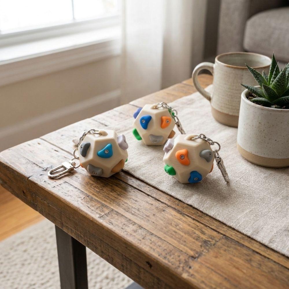 Detachable Boulder Dodecahedron Boulder Block Charm 3D Printed Climber Enthusiast Keyring Backpack