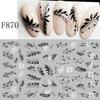 Наклейка для ногтей с цветком, различные узоры, самоклеящаяся черная белая бабочка, переводная наклейка для ногтей на лето