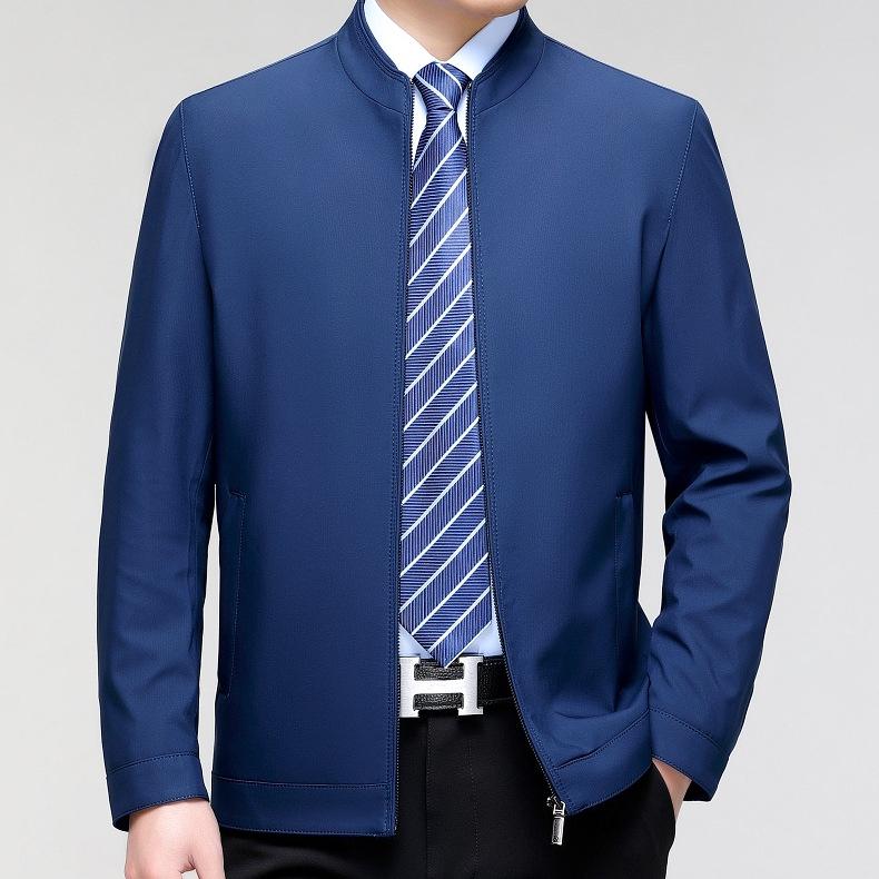 Men’s Stand-up Collar Jacket - 2024 Spring Business Casual for Middle-aged Dads