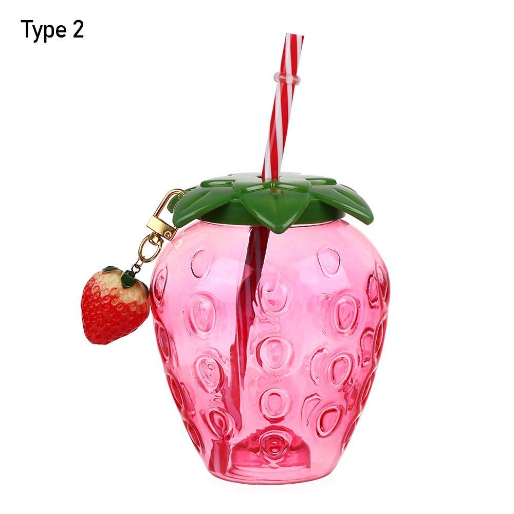 Лето 500 мл Чай Молоко Кофе Питьевая Вода Бутылка С Крышкой Клубника Соломенная Чашка Мультфильм Питьевая Посуда