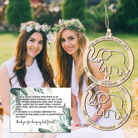 Подвеска в виде слона Yousheng Friendship, подвесное украшение в виде слона из дерева, символ дружбы, украшение в виде слона, подарок для лучших друзей