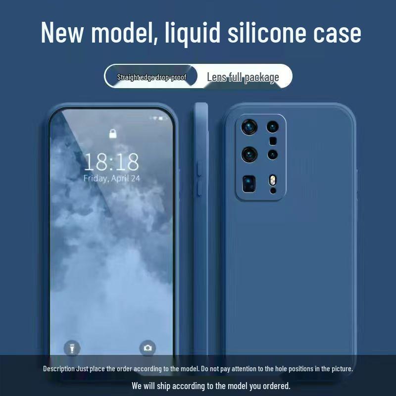 Защитный чехол из жидкого силикона для Huawei P40 Pro+ - Защита от падений, Приятный для кожи, Полное покрытие, Однотонный
