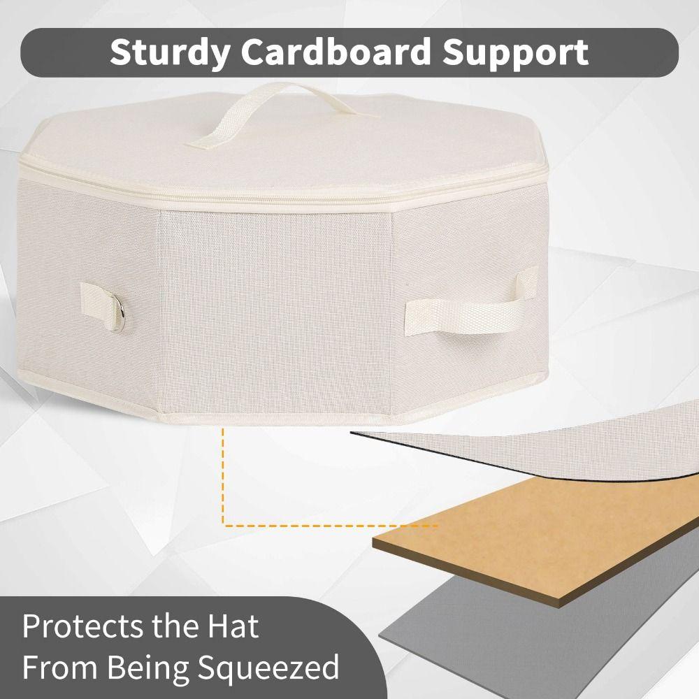 Stackable Foldable Hat Case With Carry Handles Portable Hat Bag For Bucket Hats