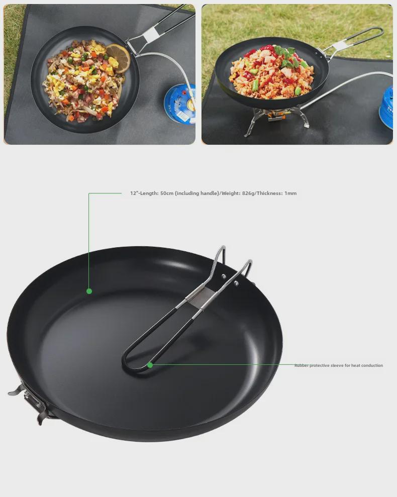 Portable Non-Stick Foldable Camp Pan for BBQ and Picnic
