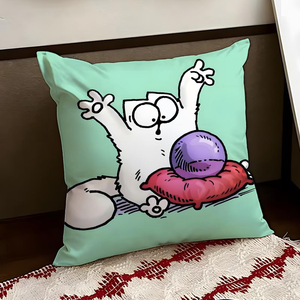 Cartoon SSimons Cat Cushion Cover Reversible Soft Durable Pillow Cover Home Car MultiScene Use for Daily Comfort