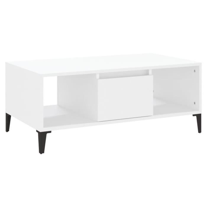 821068 vidaXL Coffee Table White 90x50x36.5 Cm Engineered Wood