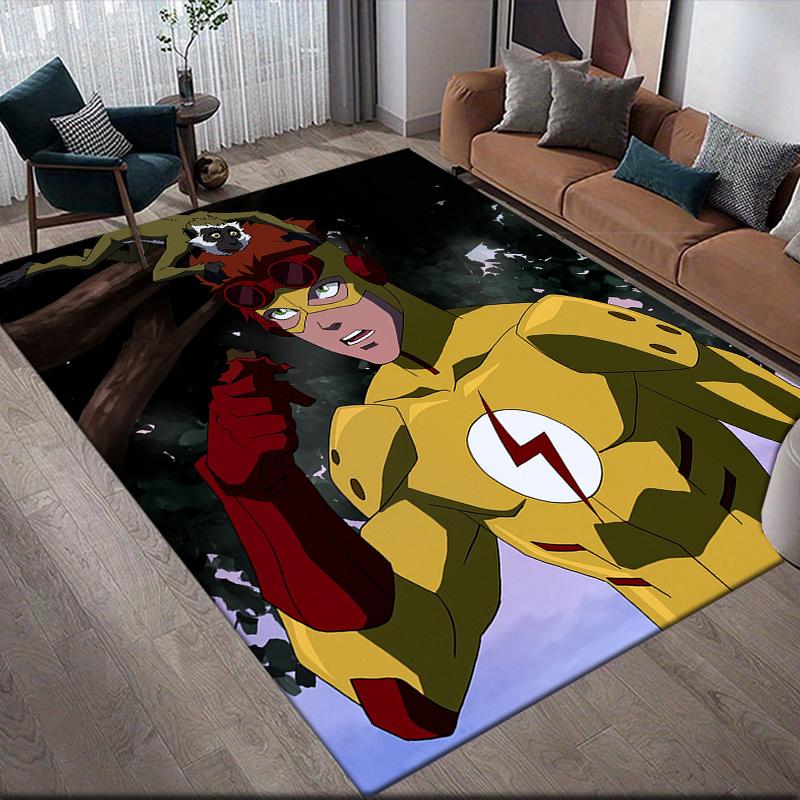 Flash Square Area Rug, Non-Slip Floor Mat for Bedroom, Perfect Gift for Fans.chl