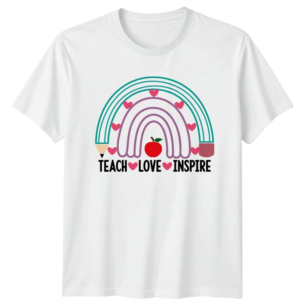 Teach Love Inspire Unisexs TShirt EleUnisextary Teaching Gift For Her