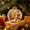 Christmas Gifts for Family Glowing Story Ornament Mini Holiday Scene in Clear Ball with LED Hanging Decorations Light Acrylic Decoration Tree Decor