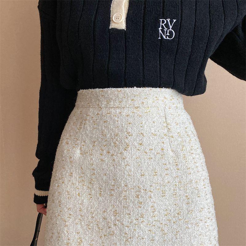 Фиолетовые твидовые юбки, женские облегающие юбки-карандаш с высокой талией, винтажные осенне-зимние тонкие корейские элегантные короткие мини-юбки