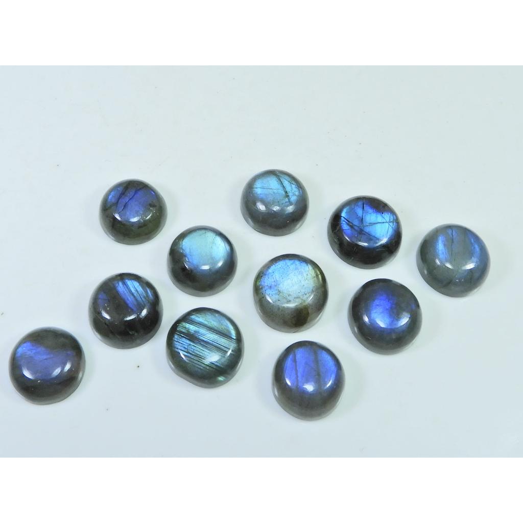 13X13MM Natural Labradorite Blue  Round Cabochon Loose Gemstone 11Pcs Lot C-1029