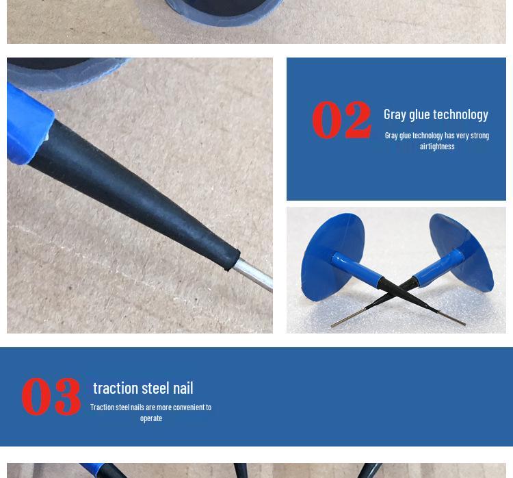 Kades Car Tire Repair Kit: 6mm Mushroom Plugs & Patches