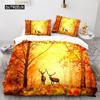 Пододеяльник с изображением оленя 3D Sunset Elk Комплект постельного белья для детей и девочек Мягкий пододеяльник из микрофибры с застежкой-молнией