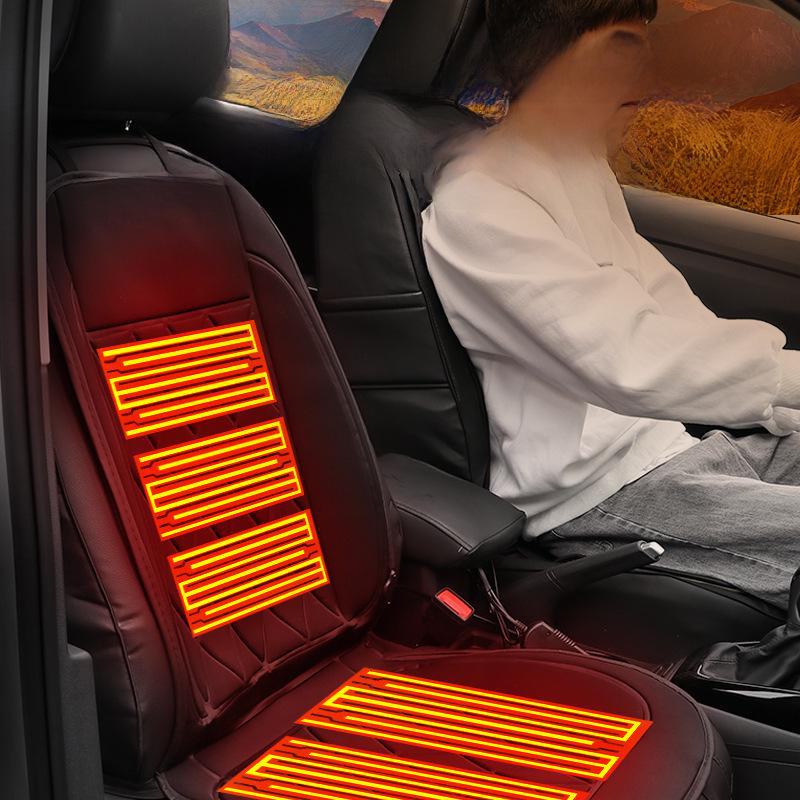 Winter Car Seat Heating Pad: Thick and Adjustable Back Support for a Warm Interior