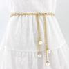 Pearl Thin Waist Chain Women's Decorative White Dress Belt Korean Version Simple and Fashionable Metal Belt Skirt Belt