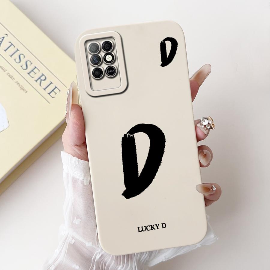 For Infinix Note 8 Note 8i Case Letter A-Z Pattern Liquid Silicone Soft Cases Back Cover For Infinix Note8 X683 X692 Case Funda