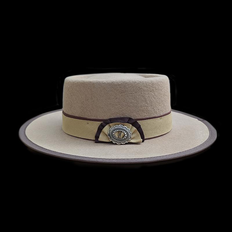 Европейская и американская мода стиль свиной пирог чистая шерстяная фетровая шляпа украшенная тесьмой шерстяной цилиндр