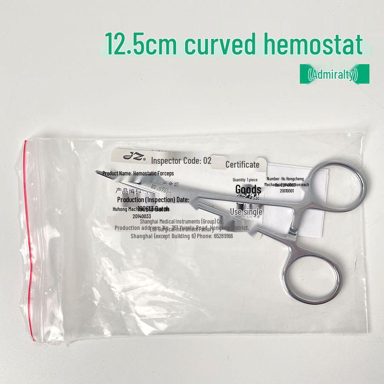 Large Stainless Steel Hemostatic Forceps: Pet Pliers, Needle Holder, Tweezers, Surgical Vessel Clamps - Straight & Curved Tips.