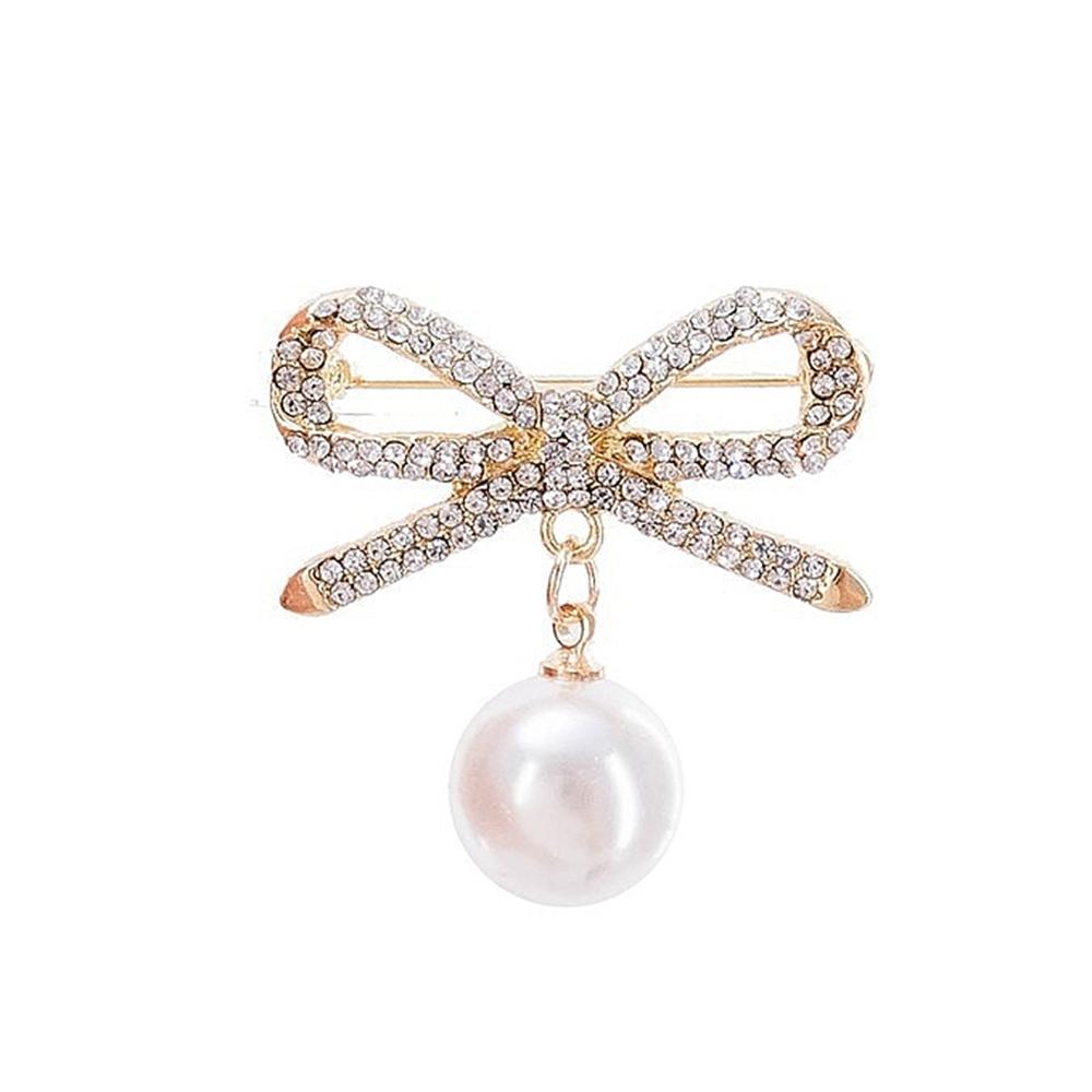 Fashion Imitation Pearl Pendant Brooches Anti-Light Exposed Clothing Safety Pin For Women Sweater Cardigan Decor