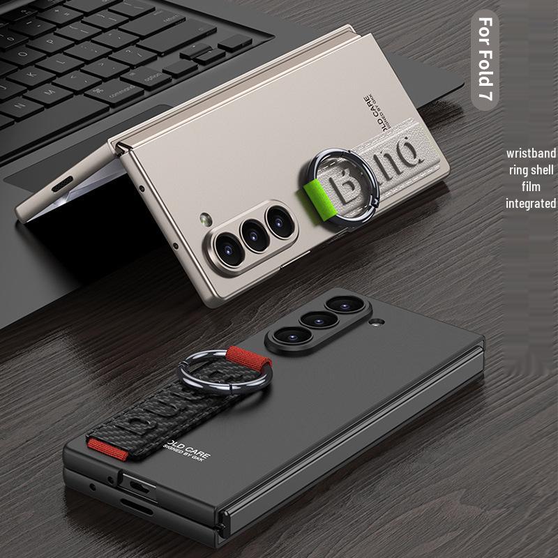 Тонкий чехол-ремешок на запястье Samsung Z Fold 7 с пленкой и кольцом для пальца