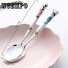 Ceramic Handle Stainless Steel Spoon Household Candy Color Family Cute Tableware