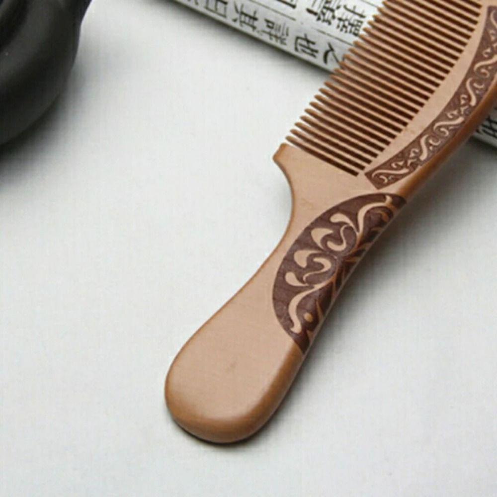 Peach Wood Peach Wood Hair Comb Anti-Static Natural Solid Wood Comb  Hair Styling Tools